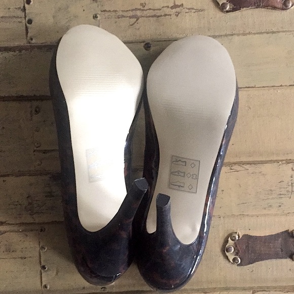 ASOS HEELS TORTOISE PATENT LEATHER PEEP TOE HIGH HEELS 9 US - Picture 7 of 10